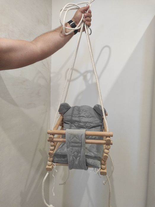 Huśtawka dla dzieci/miś/szara