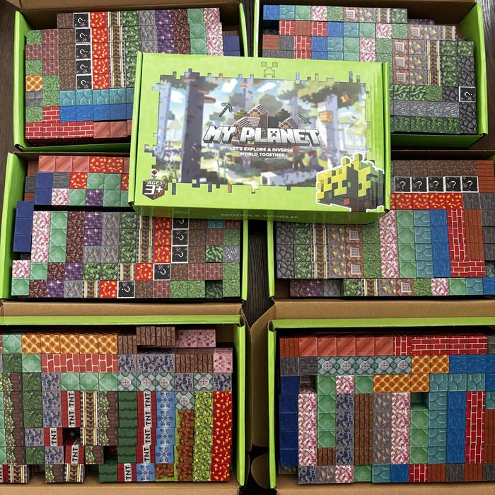 200ШТ +12шт героїв Конструктор магнітний майнкрафт minecraft блоки 3д