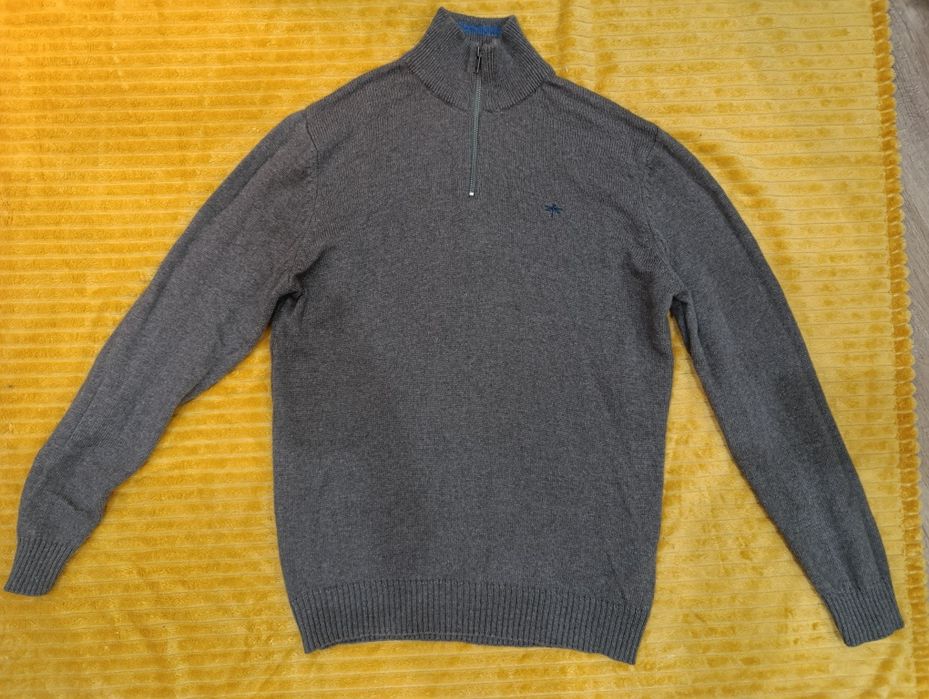 sweter wełniany brązowy L