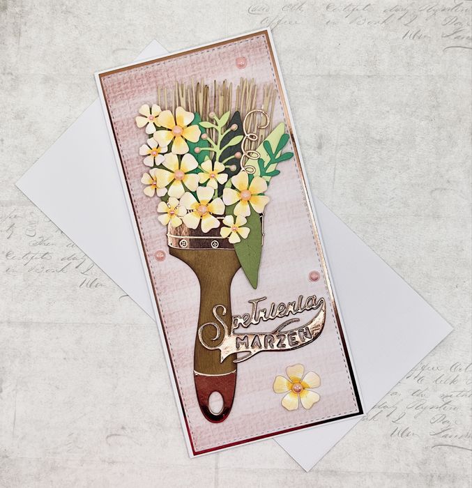 Kartka urodzinowa, imieniny, urodziny ręcznie robiona z kopertą