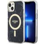 Etui Guess Marble MagSafe na iPhone 14 Plus - czarne