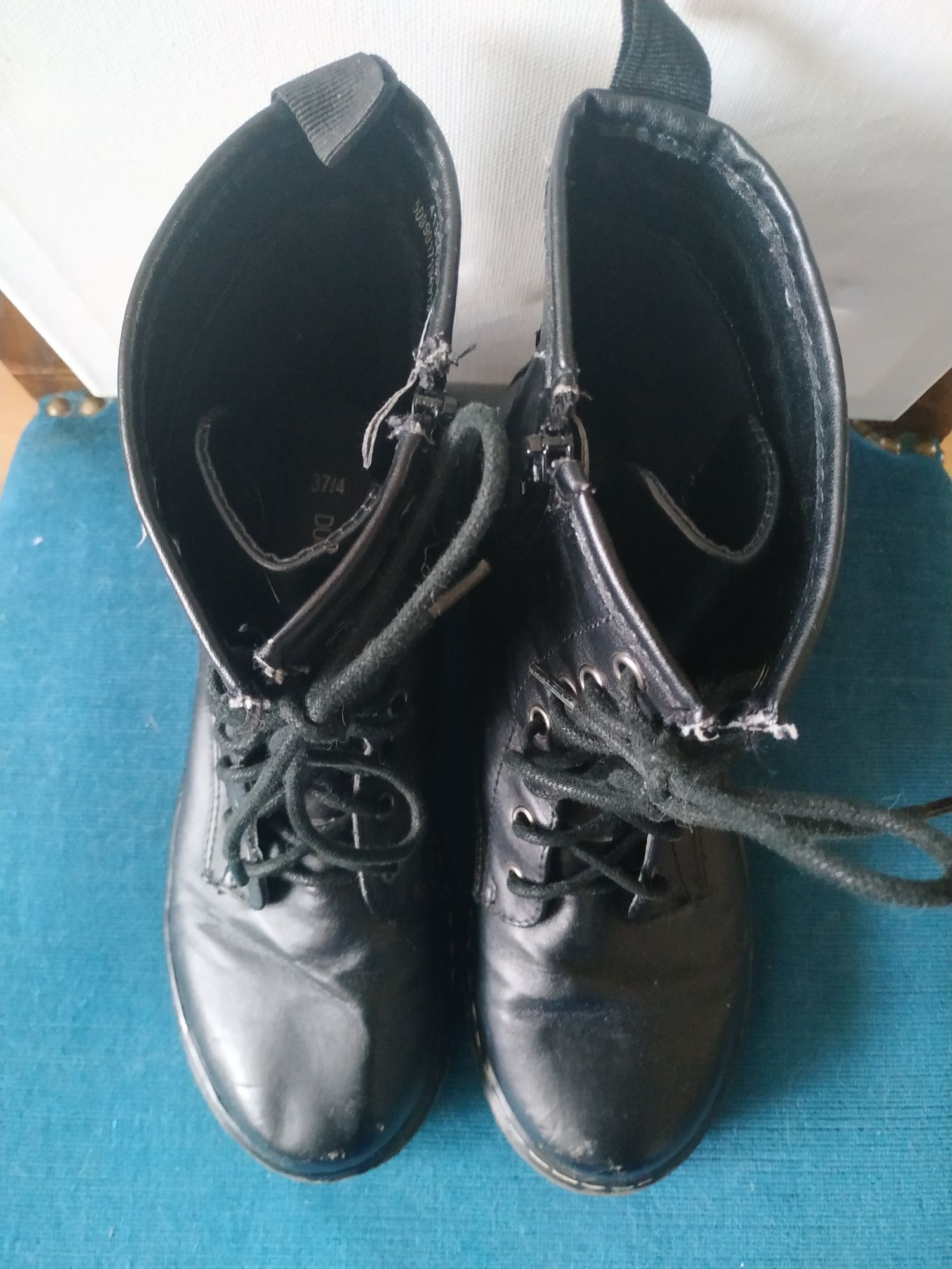 Buty DUNNES 37/4 trapery glany oficerki traperki czarne suwak