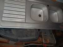 Banca em inox com 2 pios