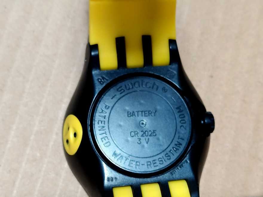 Часы швейцарские для плавания дайвинга Swatch Farfallino Giallo