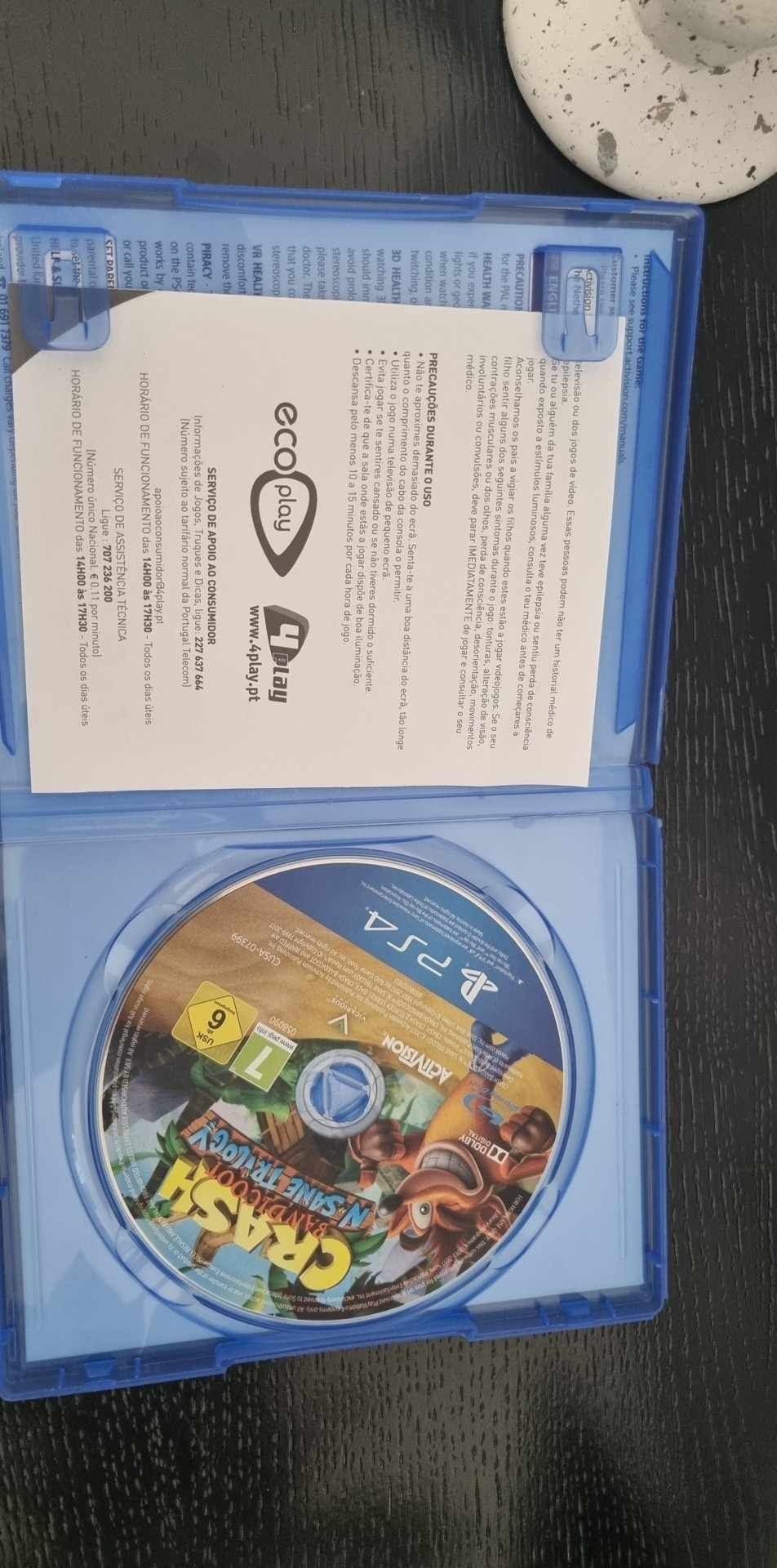 Colecção 3 jogos Crashbandicoot ps4