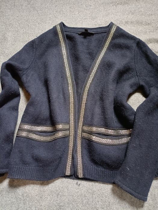 Marynarka Maje wełna jedwab sweterkowa