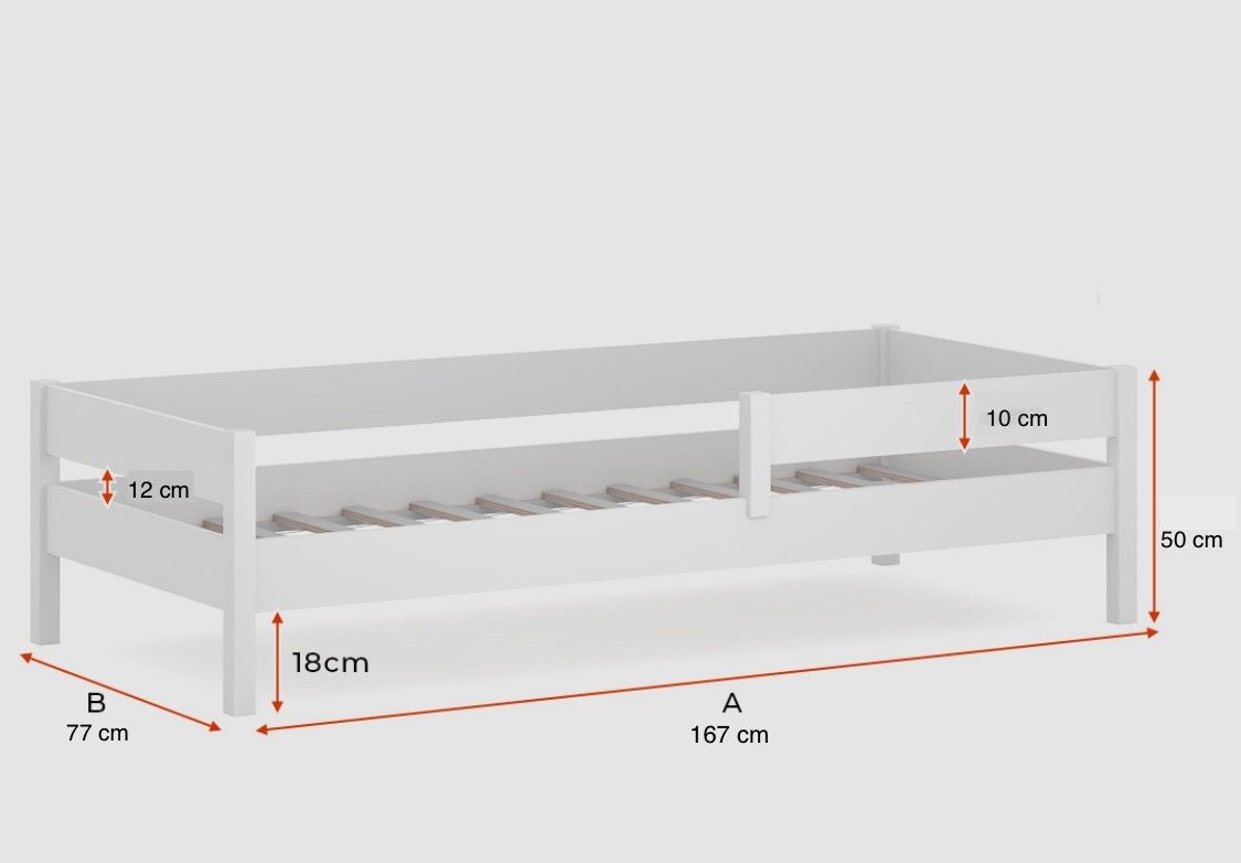 Łóżko dziecięce 70x160 białe + materac Ikea