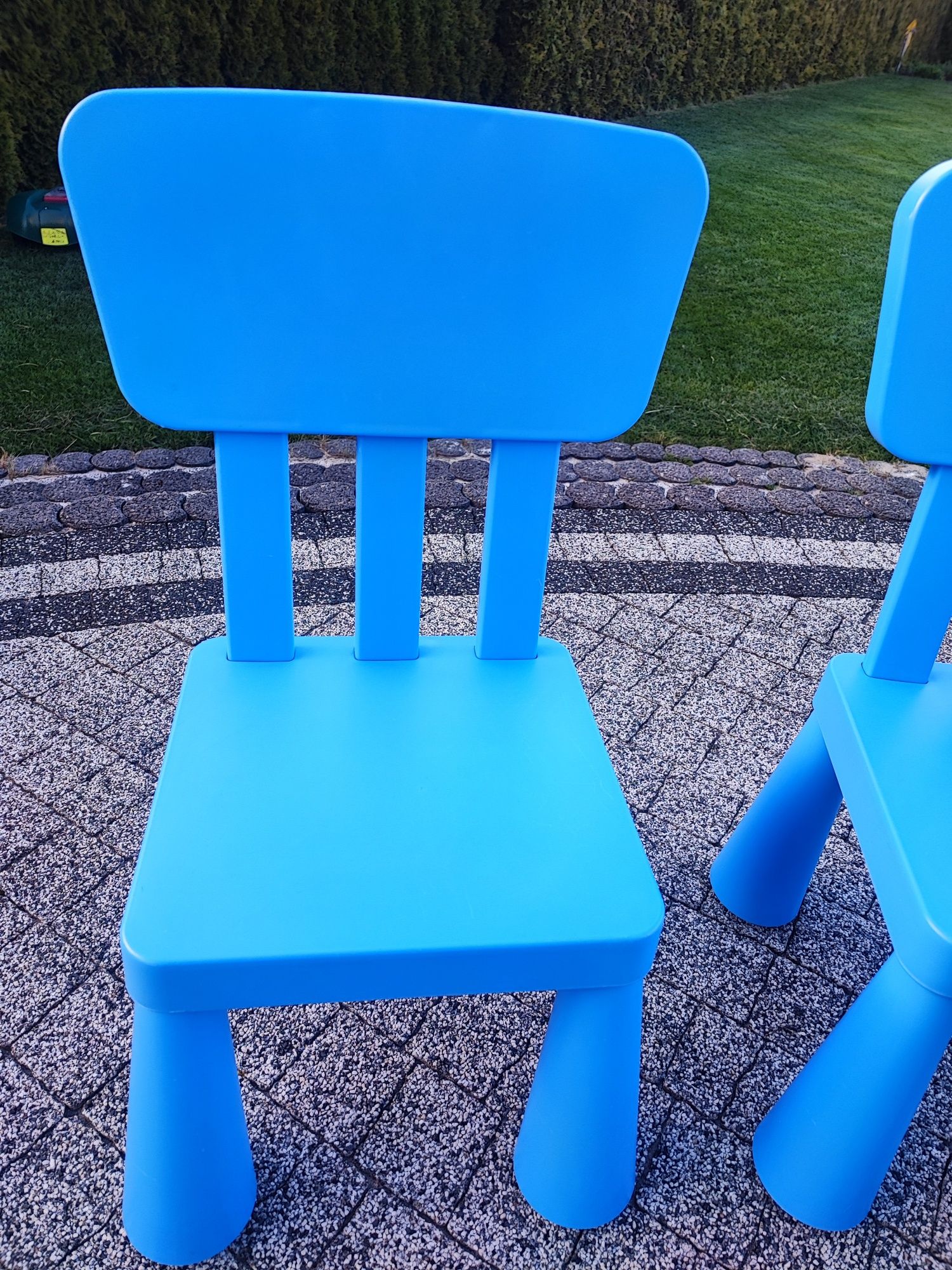 Krzesło mammut Ikea niebieskie 2 szt krzesła