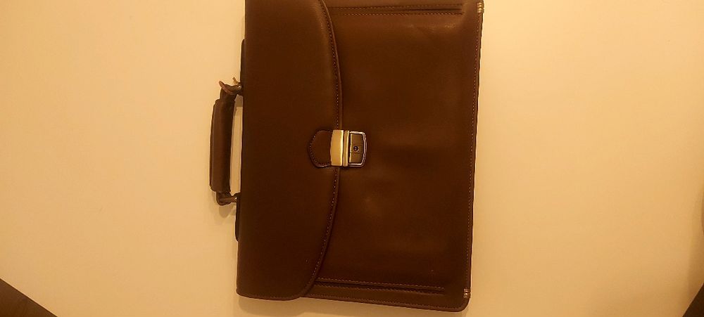 Pasta vintage executivo/computador  cor castanha