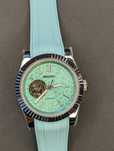 Seiko Tiffany Blue open heart na lato guma letniak