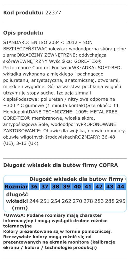 Trzewiki COFRA Marine