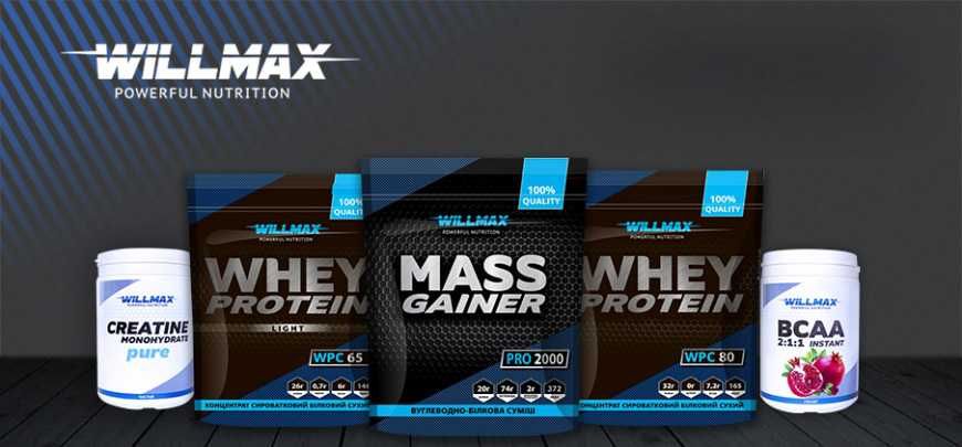 Протен, гейнер, креатин Willmax whey, Soy isolate, mass gainer, BCAA