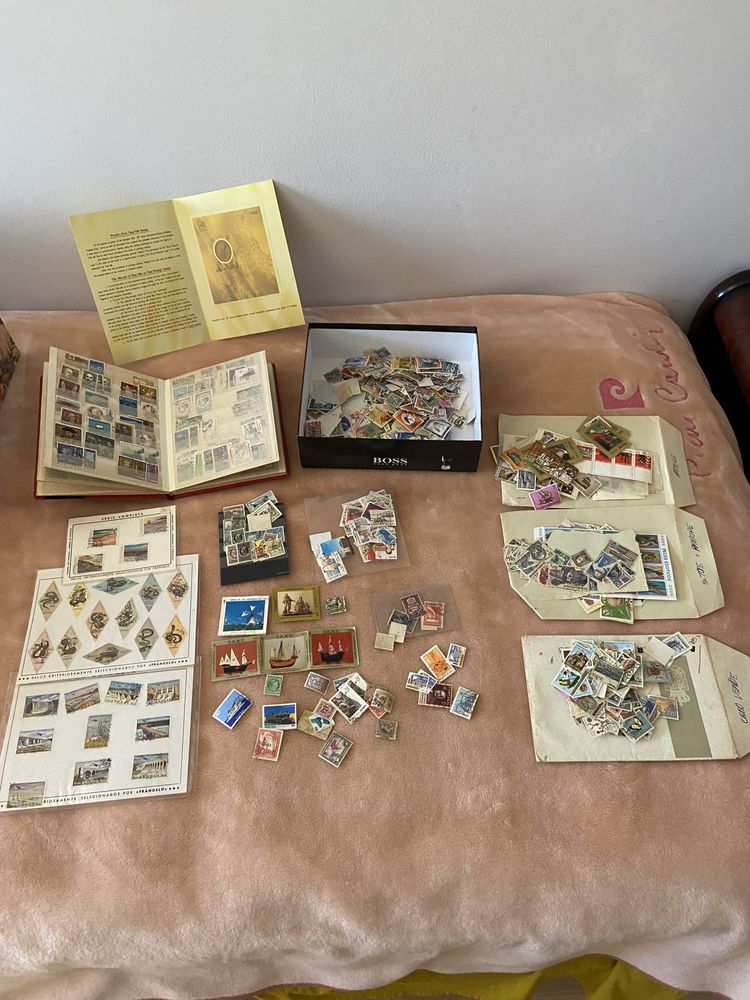Coleção com dezenas de selo - portugal, angola, são tomé, bagkok