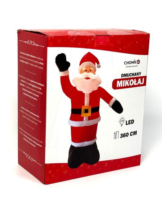 Mikołaj Dmuchany LED 240 cm i 360 cm - Idealny Na Święta!