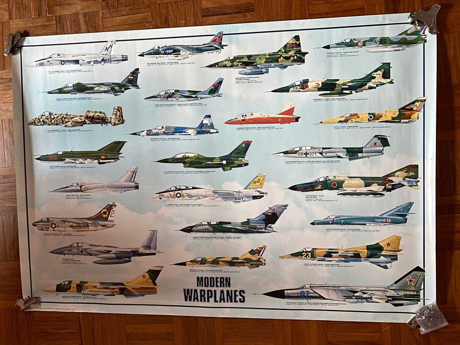 Modern Warplanes Original 1984 Large Poster