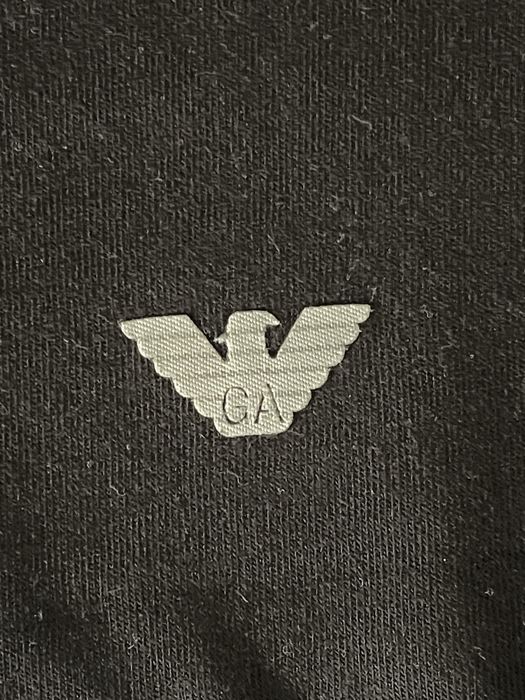 Emporio Armani T-shirt męski czarny logowany S