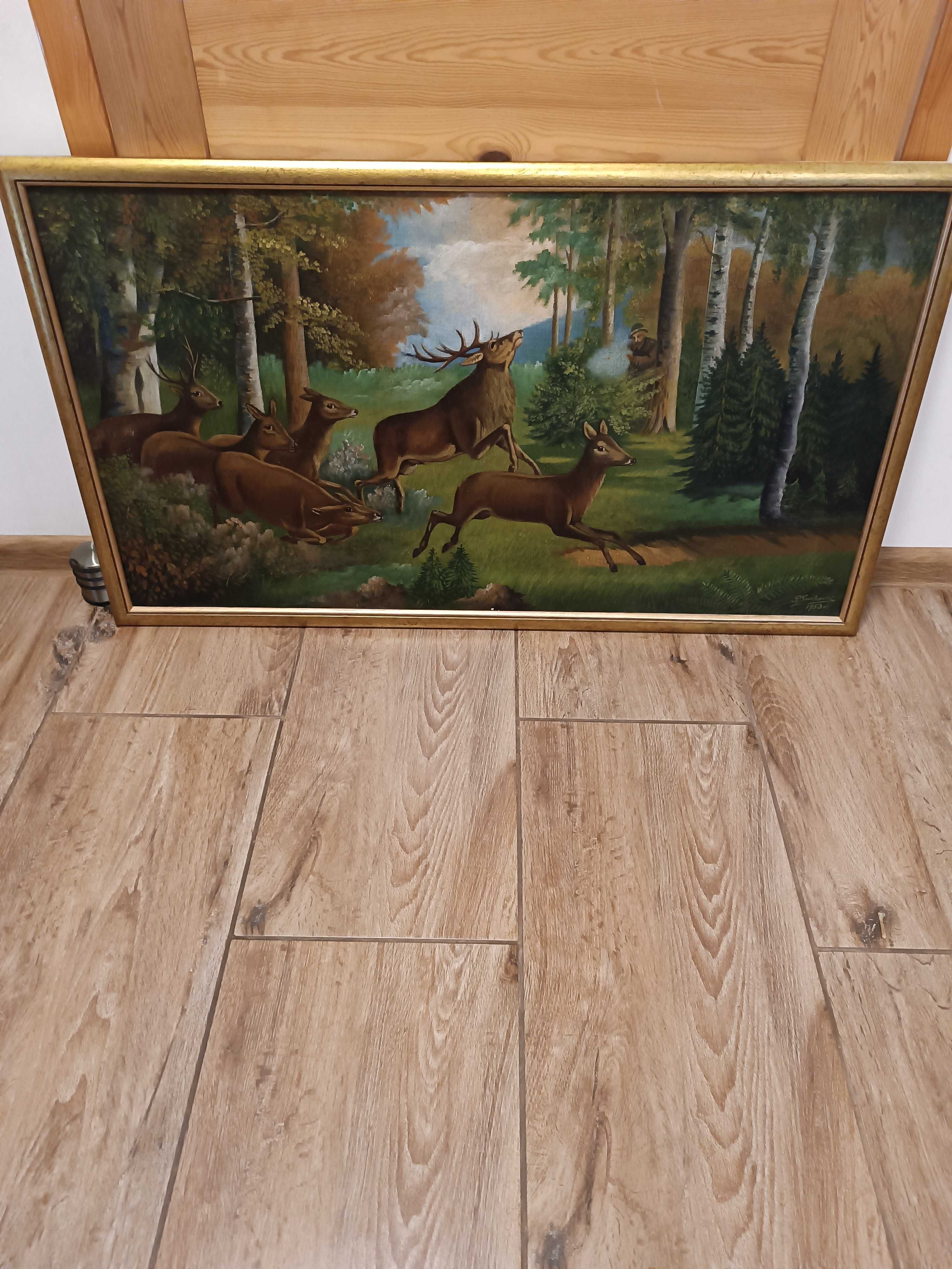 obraz Polowanie P. Suchocki 1953 ramie rama