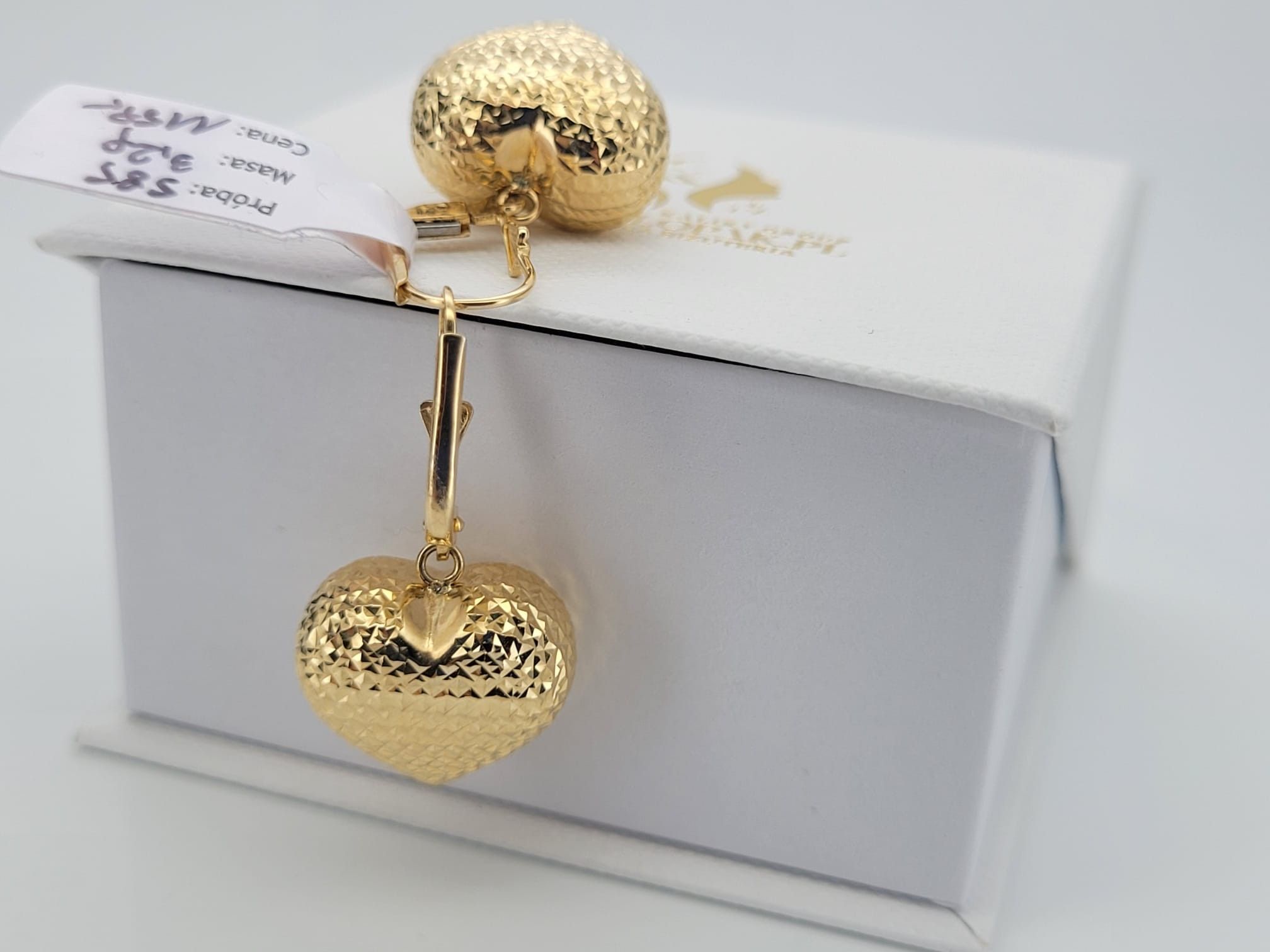 Złote włoskie kolczyki z żółtego złoto 14k 585 kulki cen043y Wrocław