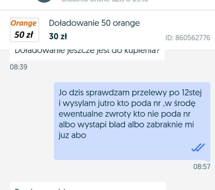 Doładowanie 50 orange