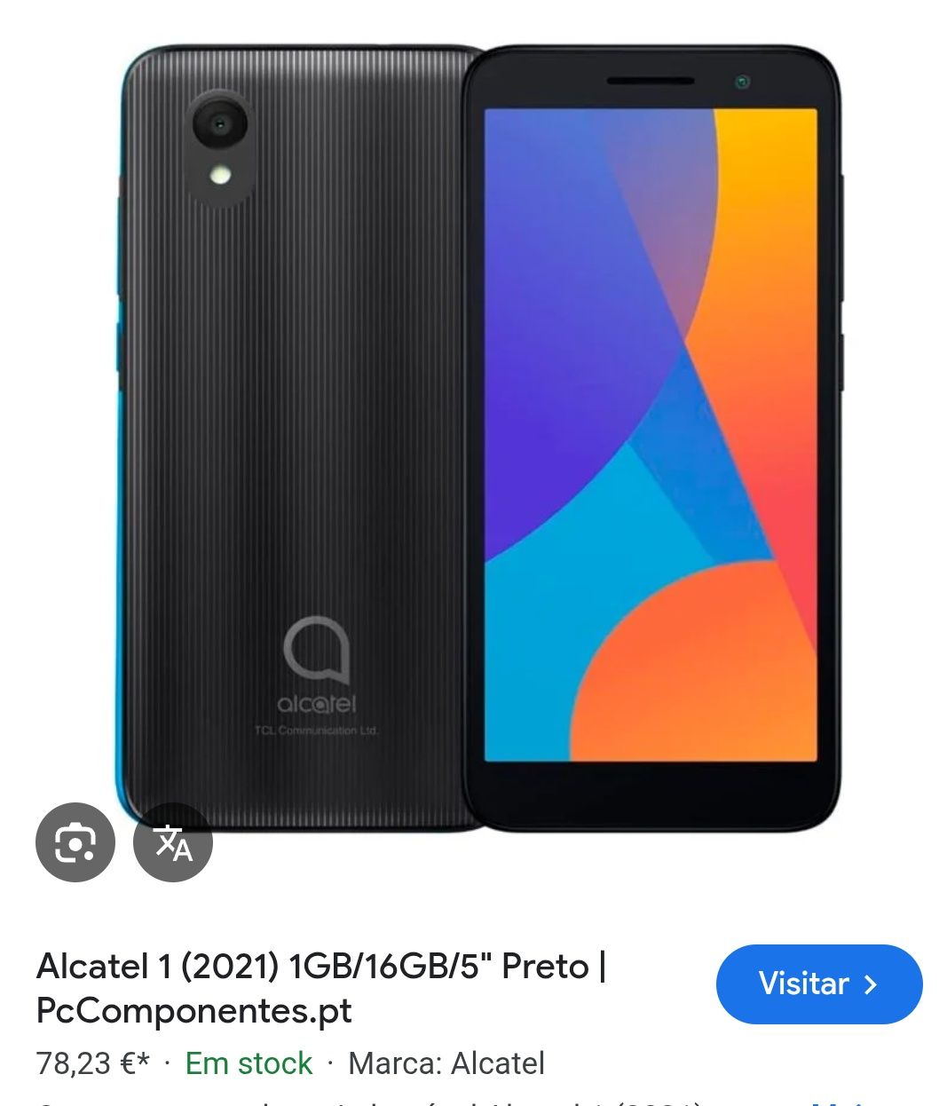 Smartphone Alcatel 1 (2021) 1GB/16GB/5" Preto