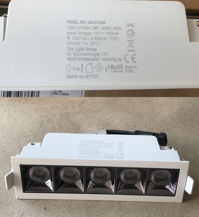 lampa LED skandynawskiego producenta TLG SLC Pixel X5 o mocy 13W
