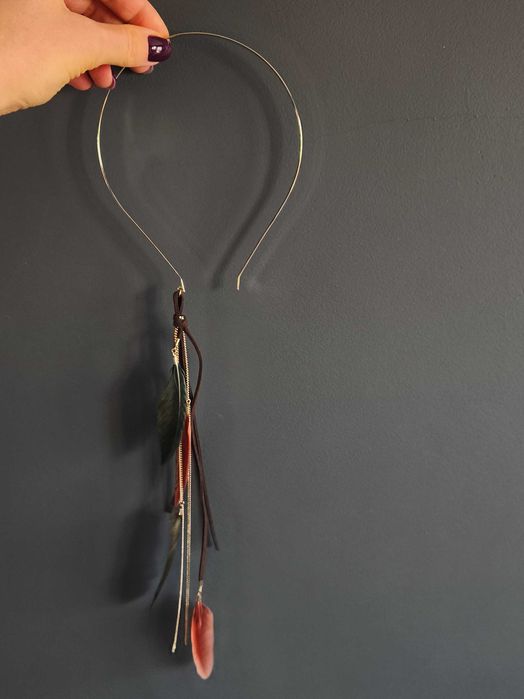 Opaska do włosów z piórami Boho