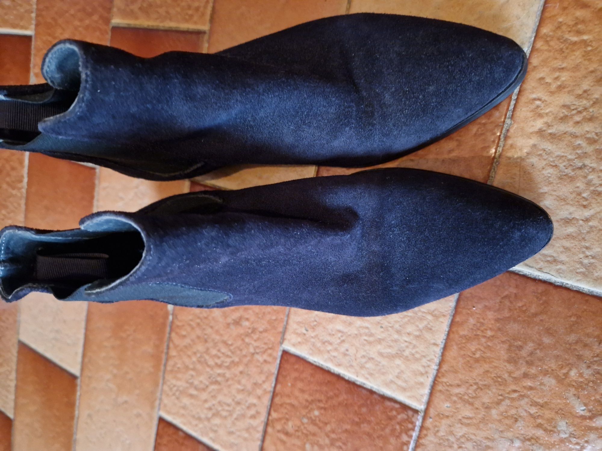 Botins camurça azul marinho