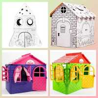 Дитячий пластиковий будинок та будиночки-розмальовки
