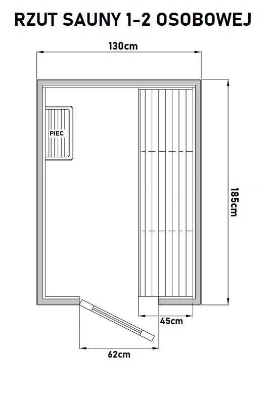 Sauna Sucha - Fińska - Ogrodowa - Zewnętrzna - 2 osobowa