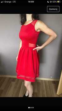 Czerwona rozkloszowana sukienka Cropp