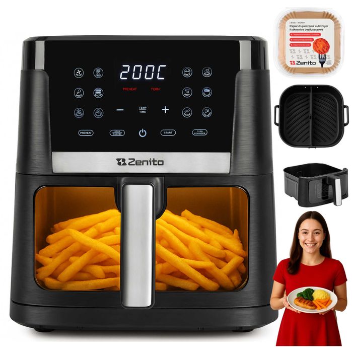 Frytkownica Beztłuszczowa Air Fryer Frytownica 7.5L DUŻA misa + Forma