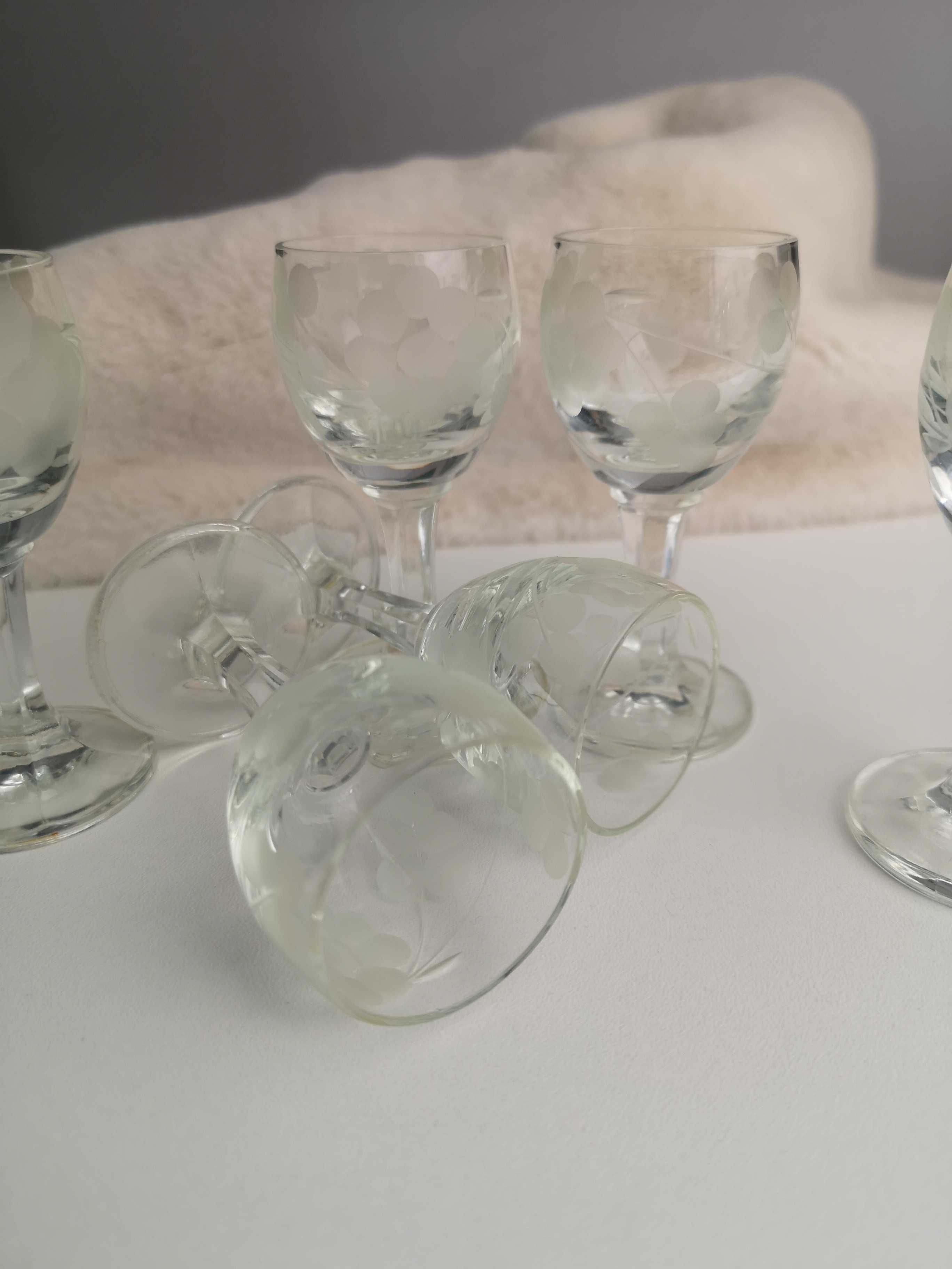 komplet kryształowych kieliszków 6 sztuk vintage