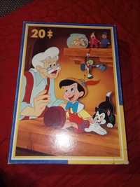 Puzzle Pinokio Disney King 20elementow Vintage