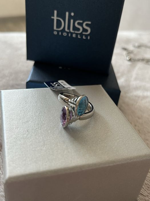 Каблучка Bliss з натуральним камнем і діамантом