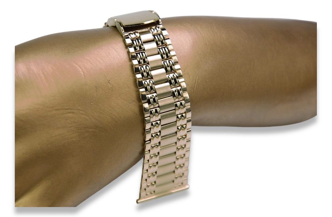Bransoleta do zegarka męska z czerwonego 14k różowego złota mbw009r P