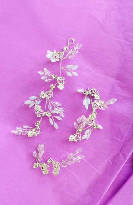 ozdoby do włosów wężyk opaska na druciku diadem srebrny do ślubu