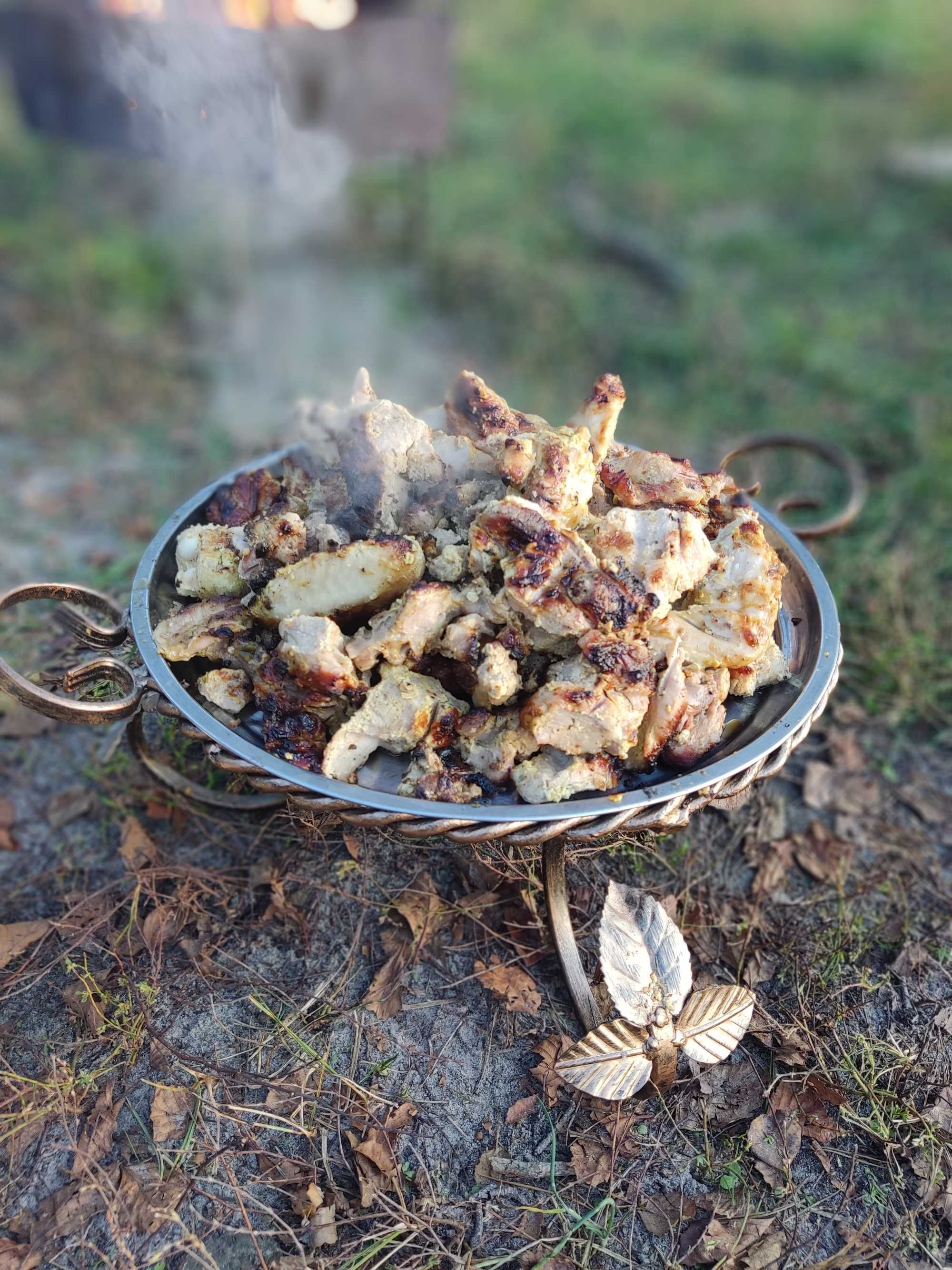 Садж ЦАРЬ 36 см для подогрева шашлыка + щипцы. Это лучший подарок!