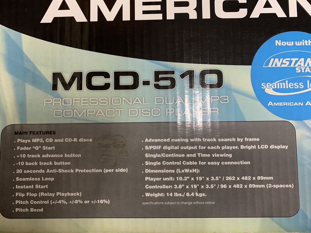 CD Duplo Profissional American Audio MCD-510 (Novo)