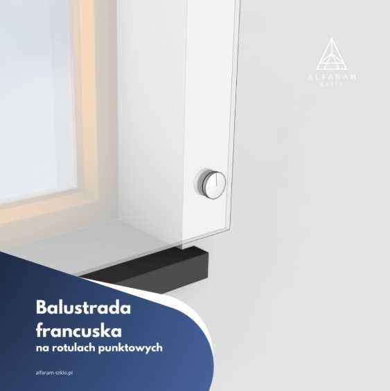 Balkon Francuski, balustrada szklana