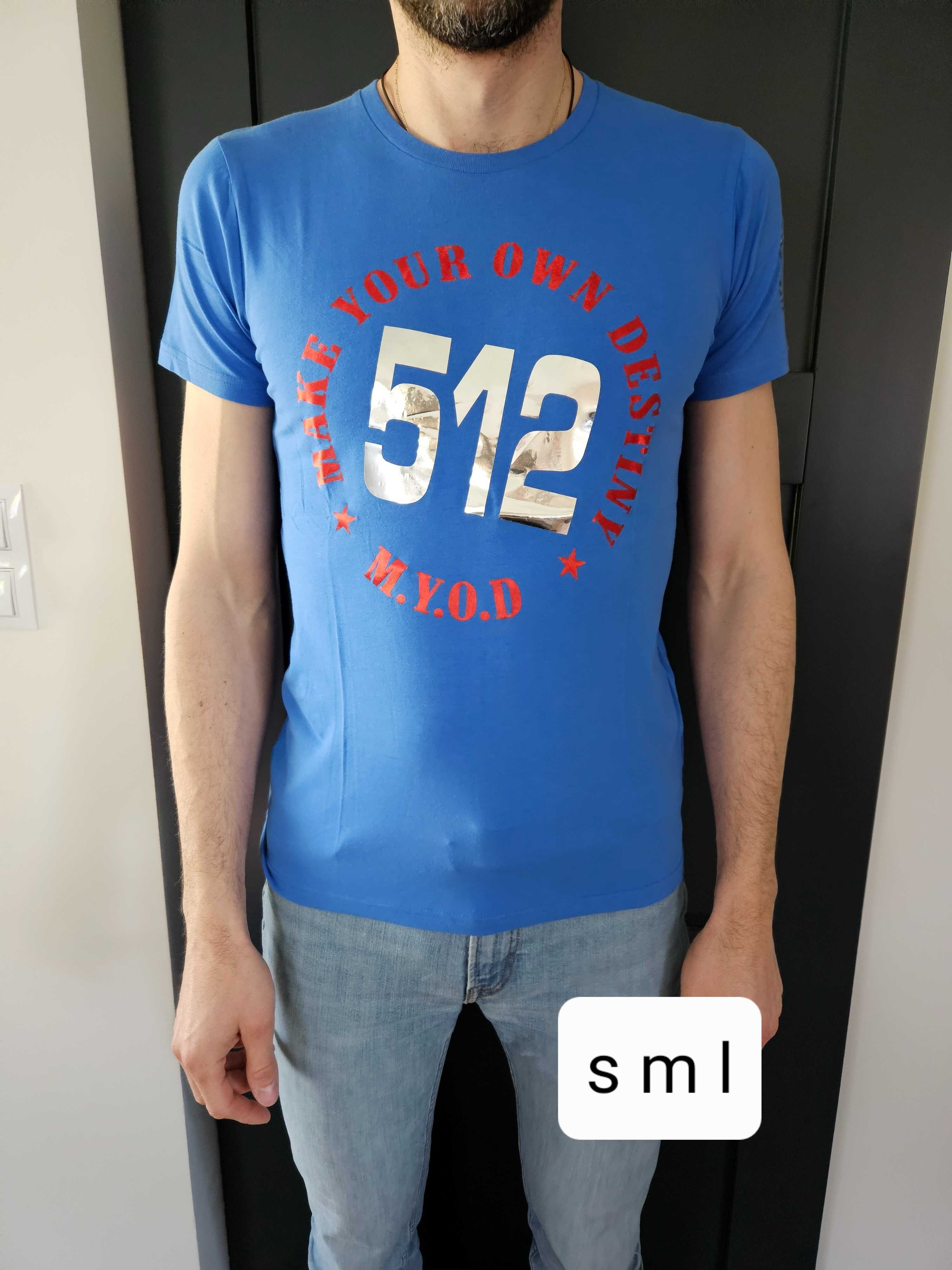 NIebieski T-shirt męski RG512 S