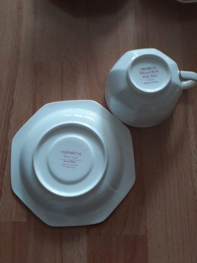 Piękna porcelana Villeroy&Boch Heinrich Black Pearl.Germany.11+15 szt.