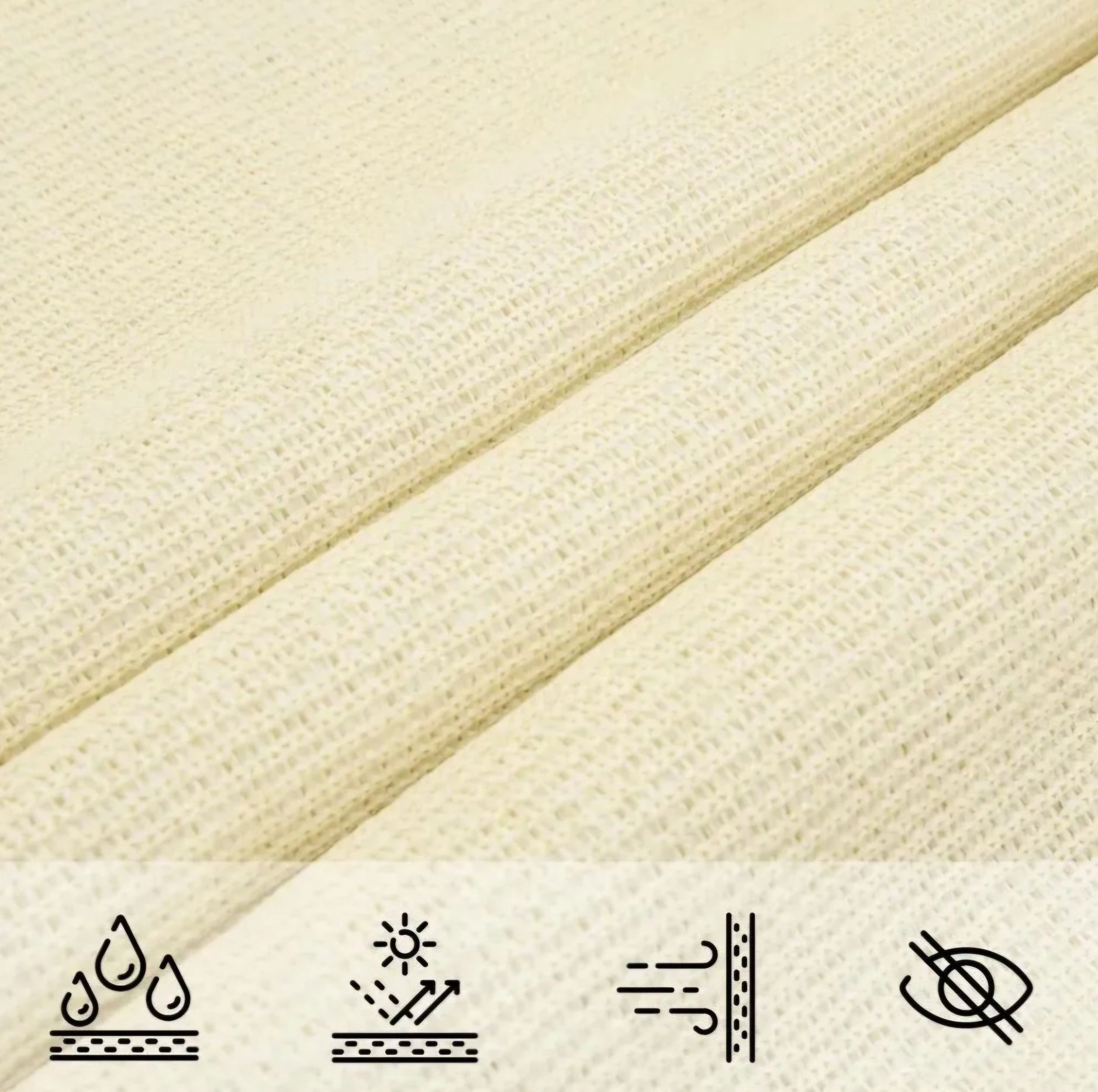 vidaXL Żagiel Przeciwsłoneczny Kremowy 5m x 4m x 4m