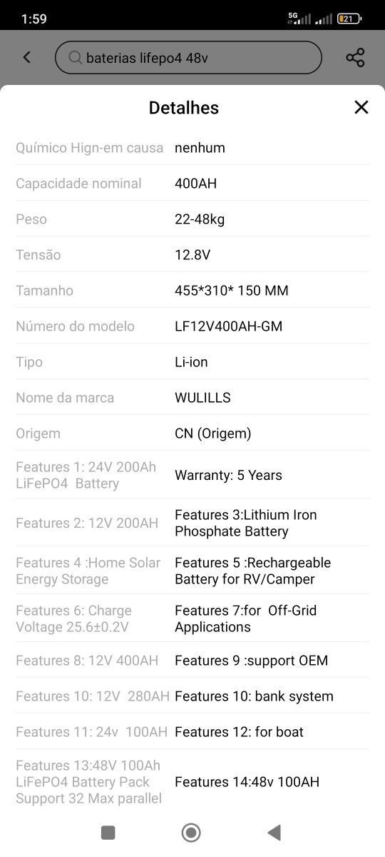 Bateria lifepo4 nova nunca fez um ciclo (NÃO NEGOCIÁVEL)