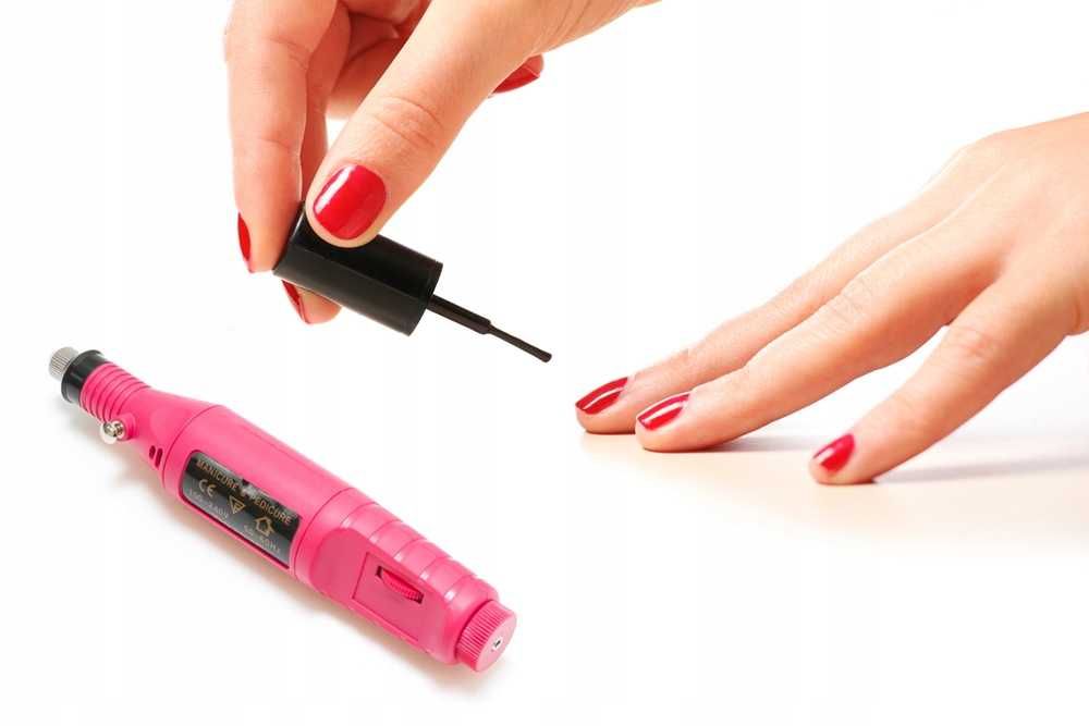 FREZARKA DO PAZNOKCI do manicure pedicure + frezy na usb różowa p