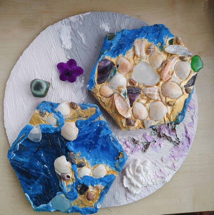 Картина море текстура настоящие ракушки