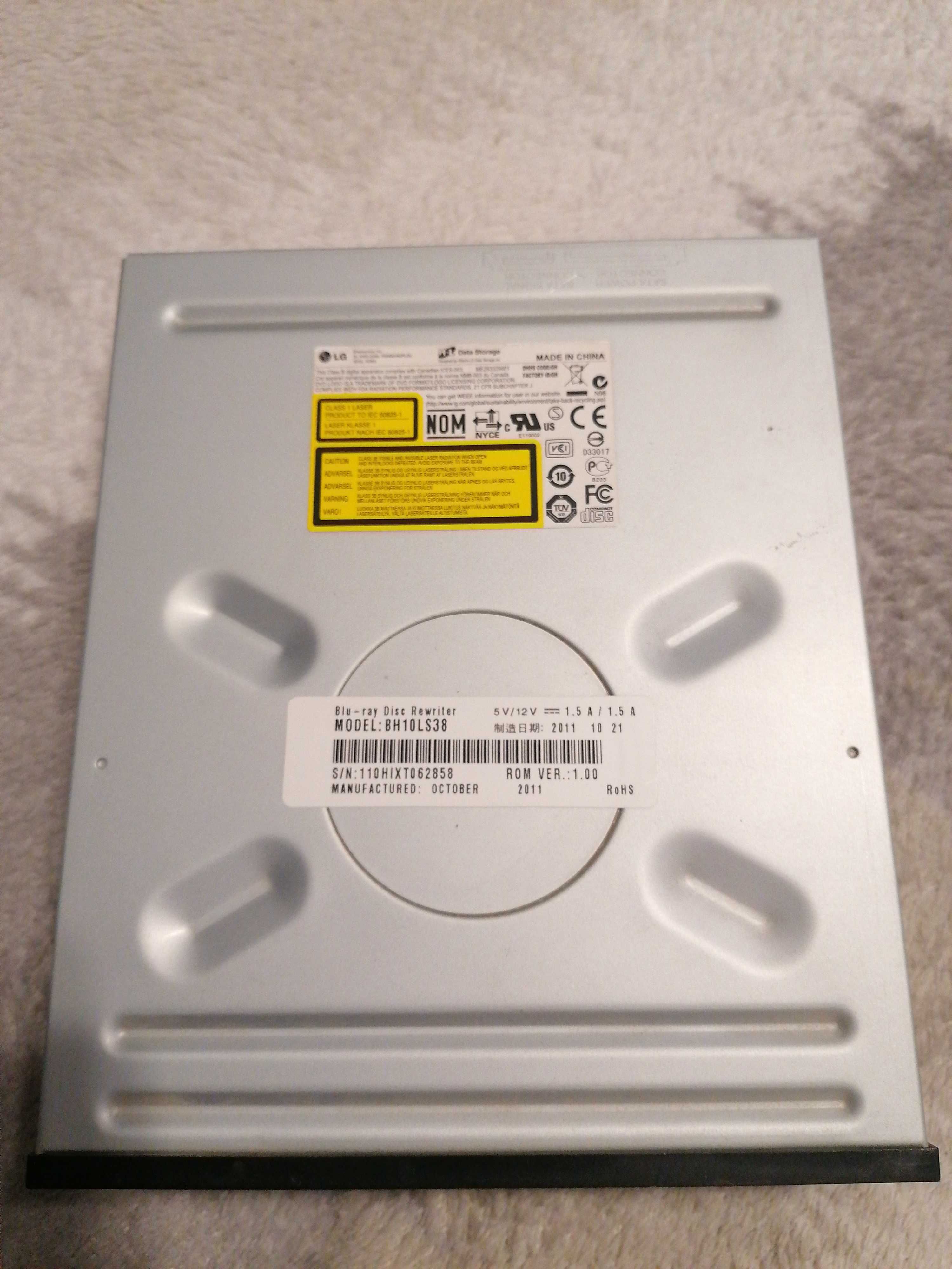 Nagrywarka BR BLUE RAY LG BH10LS38, + dysk 2tb