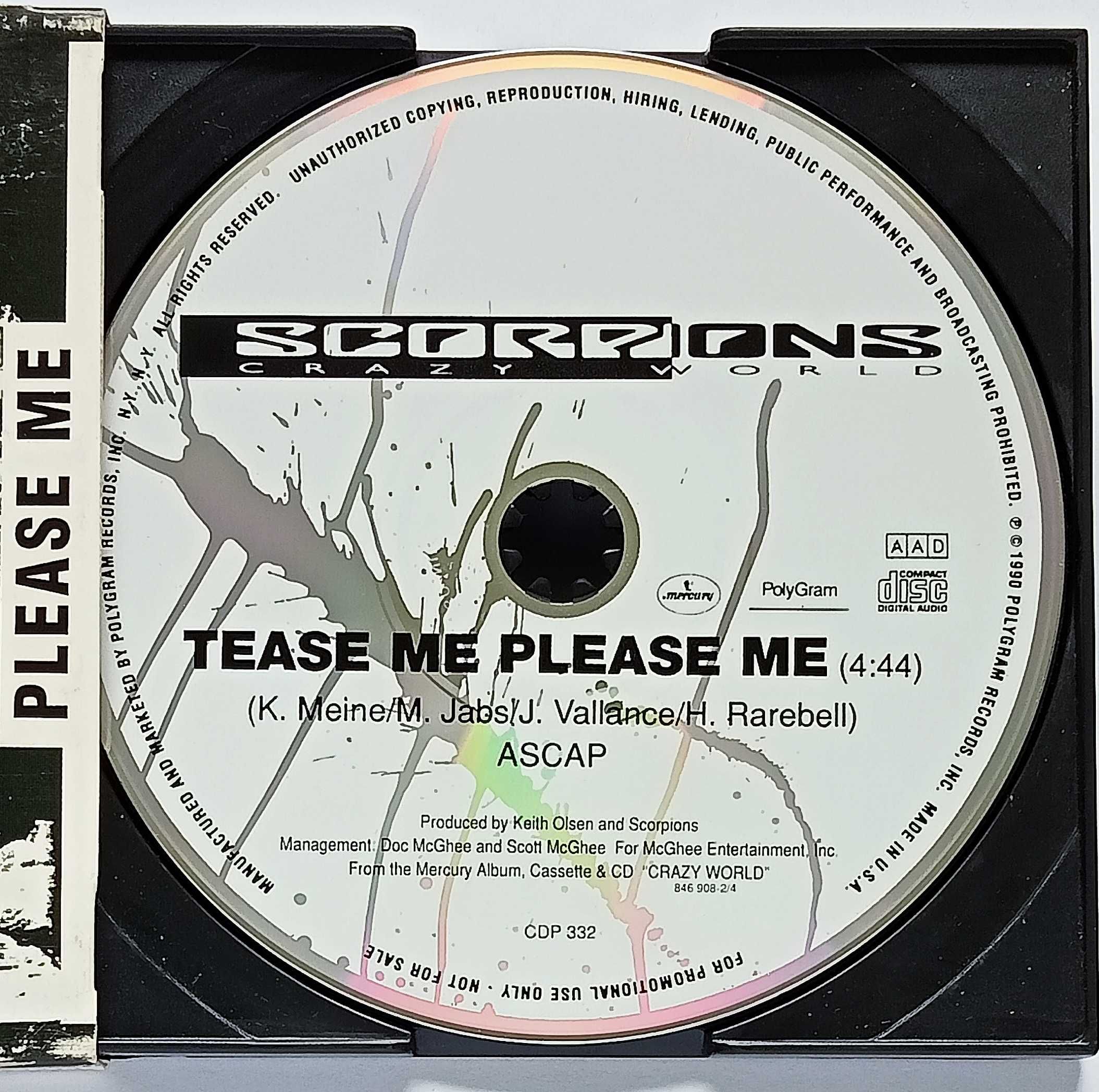 Scorpions – Tease Me Please Me MAXI SINGLE PROMO CD 1990