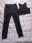 Conjunto de licra (Leggings e top) preto, M