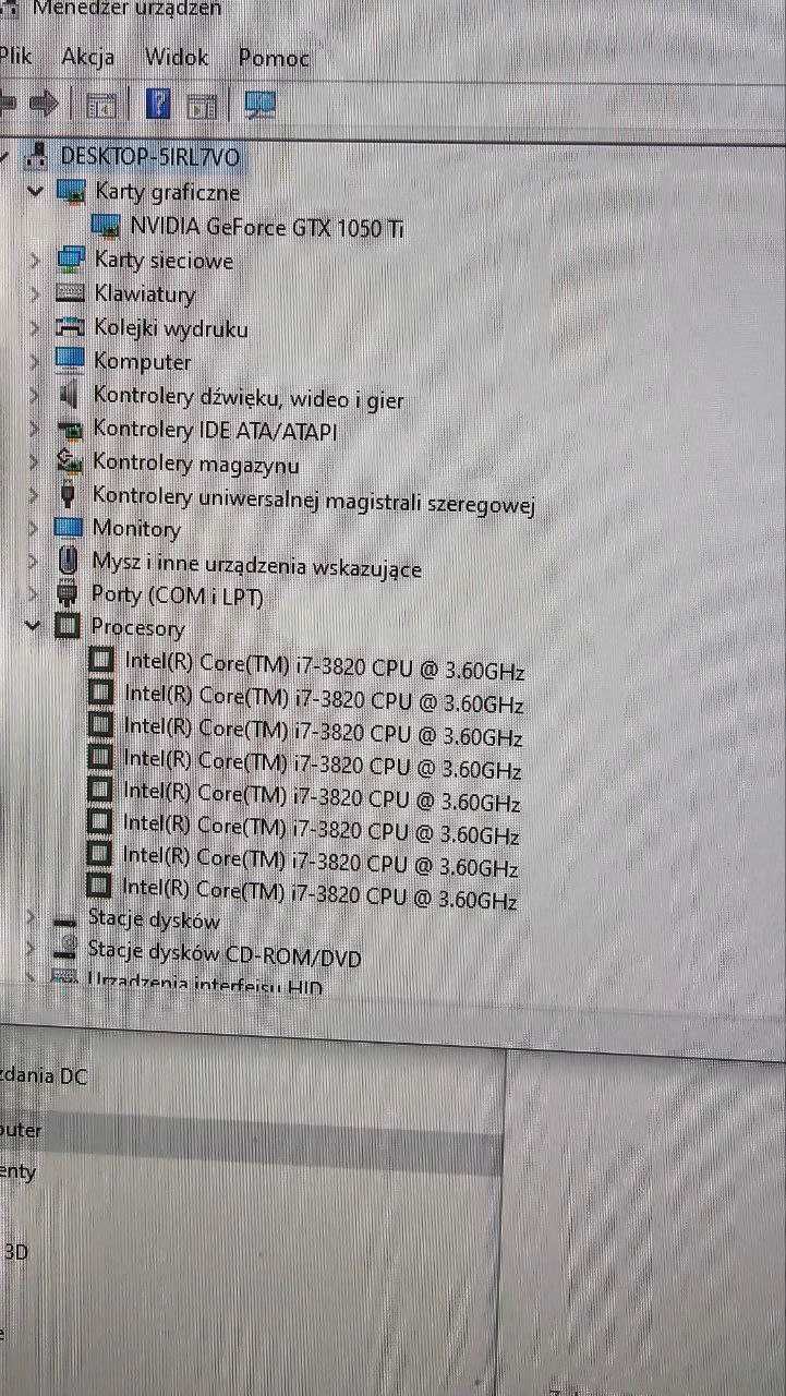 Komputer stacjonarny i7-3820, GTX 1050Ti, 16GB RAM, Dysk SSD 250.