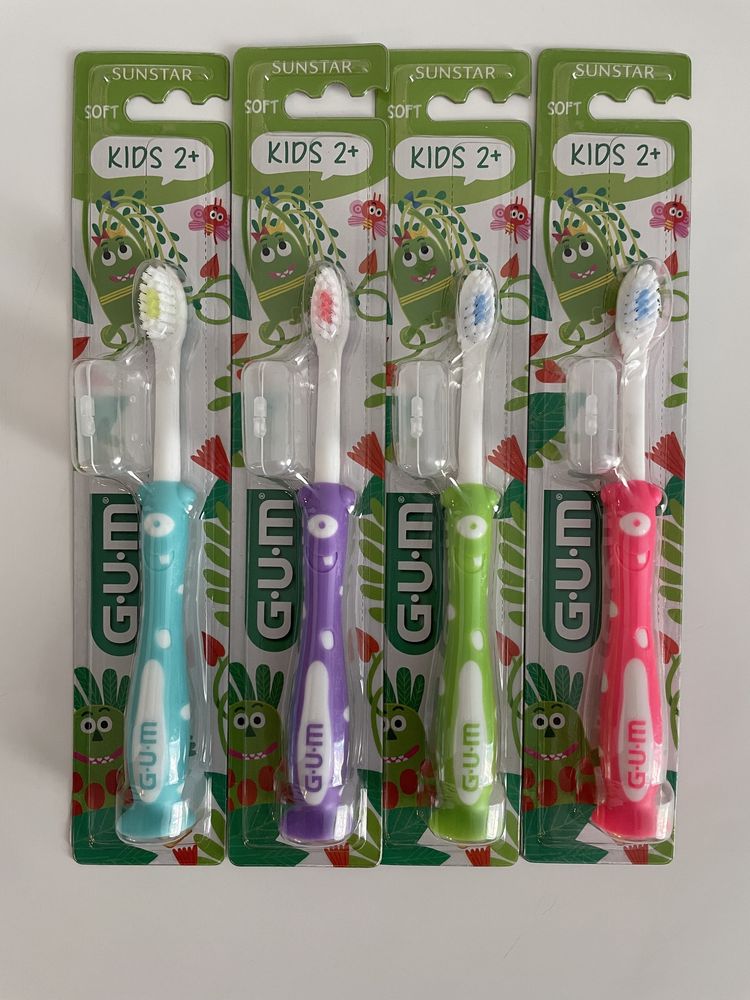 Дитяча зубна щітка GUM 0+, 2+/зубна паста в асортименті
